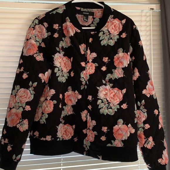 Forever 21 Floral Print Jacket - Picture 1 of 4